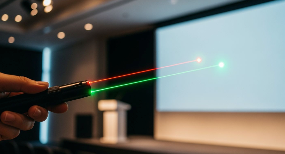 Laser Pointer for Presentations: Red vs Green, Indoor Visibility, and Safety
