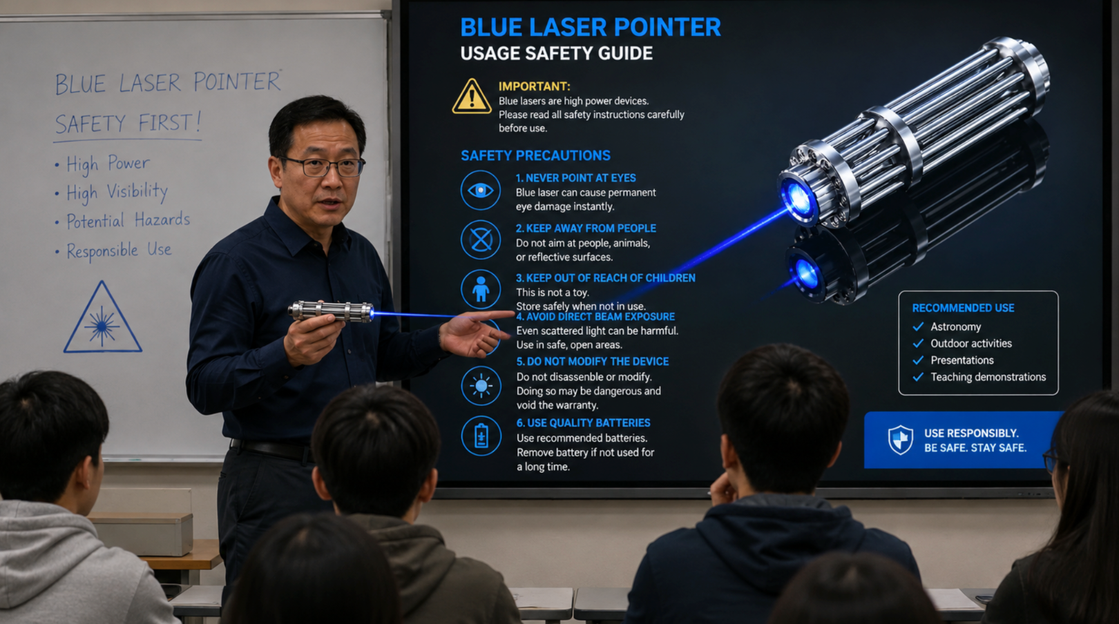 450nm blue laser pointer visibility, power, and safe use basics