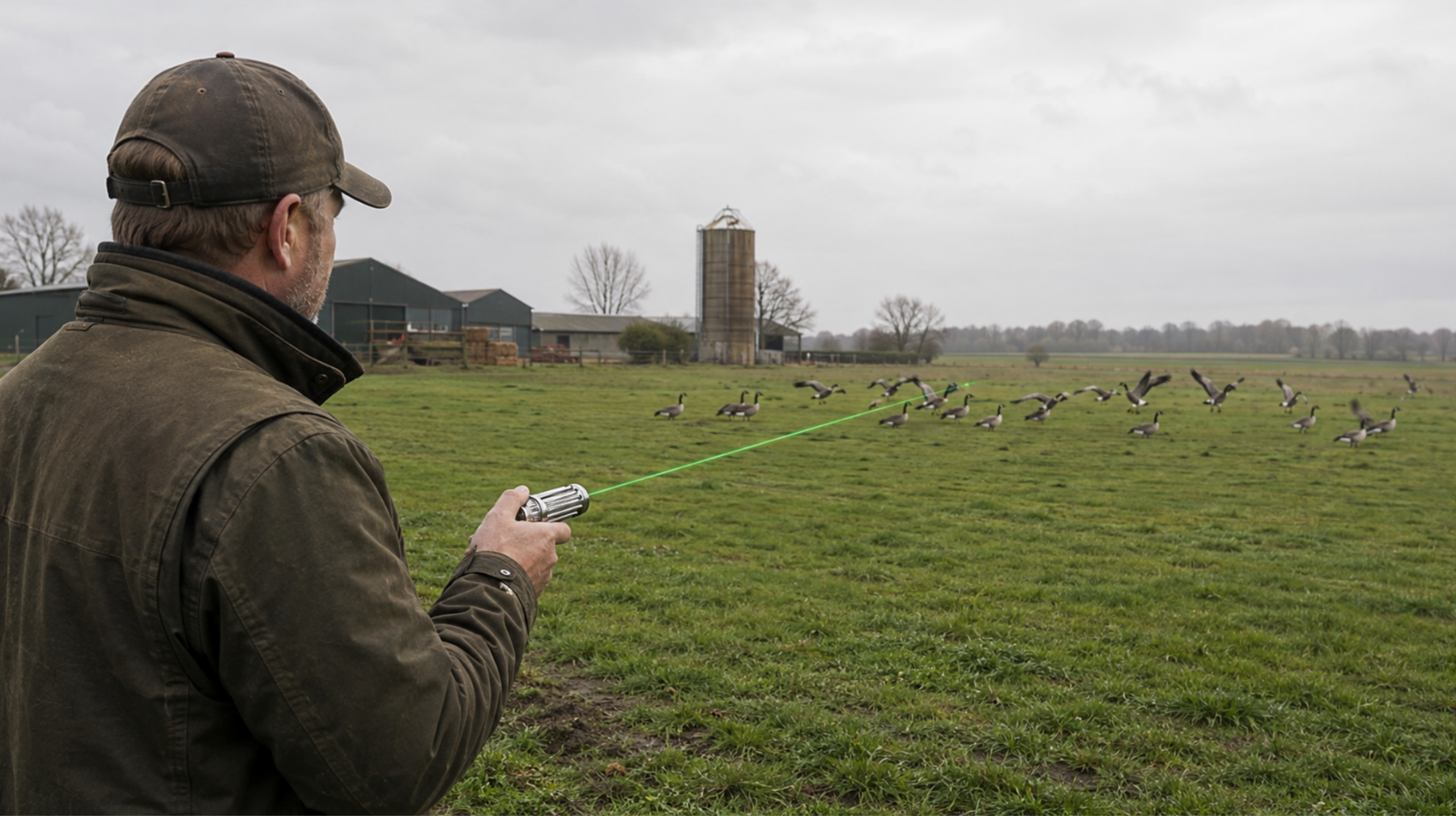 How far can a farm green laser reach to scare birds effectively？