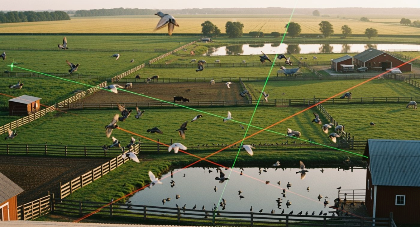 Laser Bird Deterrents for Farms: Crops, Ponds, Pastures, and Livestock Areas