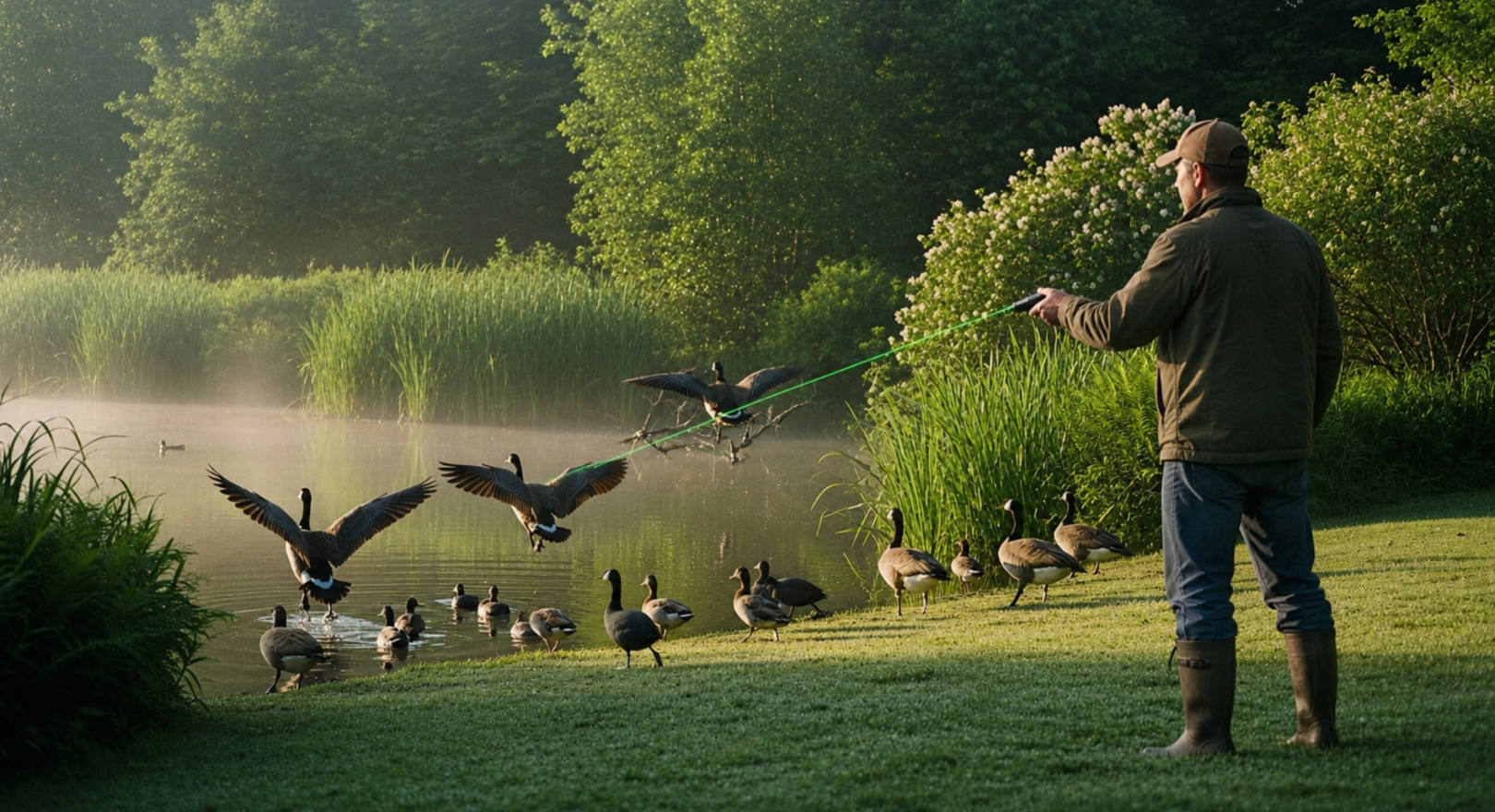 Laser Bird Deterrents for Ponds: How to Keep Geese and Water Birds Away Safely