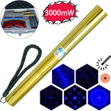 HG-B008All copper extended version Blue laser pointer 3W