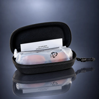 HG-Laser Protective Glasses OD7+ 99% Transmittance - open storage case